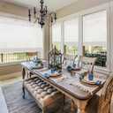 Sunbox Cordless Bamboo Roman Shade Blind, Woven Wood Roman Shades, Light Filtering Natural Bamboo Shades for Windows, French Doors, 34.5" W x 74" H, Pearly White