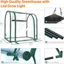 Bstrip Mini Indoor Greenhouse with Grow Lights, 27.2" L X 19.9" W X 27.2" H Desktop Small Greenhouse with Zippered Door and PVC Cover for Seed Starting, 1.6FT Plant Light for Indoor Plants with Timer