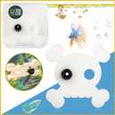 2 x Abizoo Halloween Aquarium Floating Plant Corral, Fish Feeding Ring Plastic White Skull Shape for Aquarium Feeding Ring Decor, Keep Tank Clean No-Suction Cup for Betta Fish, Goldfish Small Fish