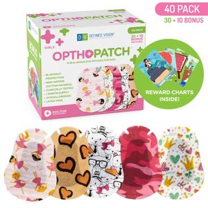 CHILDREN'S EXTRA SENSITIVE ADHESIVE EYE PATCH FOR GIRLS + REWARD CHARTS INCLUDED