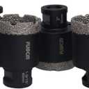 Vacuum brazed Diamond Dry Drilling bits Core bits Set with 5/8-11 for Porcelain Tile Granite Marble Stone Masonry Black25/35/40/45/50/68mm (Medium)