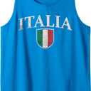 Vintage Italy Flag Italian Shield Italia Pride Football Cool Tank Top, M