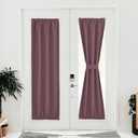 NICETOWN Door Curtains for Doorway, Farmhouse Privacy Curtains for French Patio Glass Door, Thermal Insulated Rod Pocket Sidelight Tie Up Shade, 25" W x 80" L, 1 Panel, Dry Rose