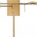 GEORGE KOVACS P4338-248 George's Reading Room LED Swing Arm Wall Lamp, 1-Light, 8 Total Watts, 6.25-in H x 14.75-in W, Honey Gold
