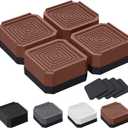 ANNKUT Bed Risers and Furniture Risers, Heavy Duty Adjustable Lifting Blocks for Couches, Desks, and Chairs, Elevates 1.5 Inches, Holds up to 4000 lbs (Brown)
