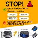 12 Pack 0.065" Trimmer Line Compatible with Greenworks Weed Wacker, 18Ft String Trimmer Refill Dual Line Weed Eater String Replacement Spool (10-Pack) Cap Cover(2-Pack)