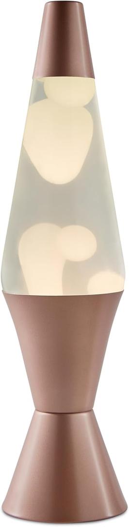 Spencer Gifts Lava® Lamp - 17" Rose Gold - The Original Motion Lamp - White Wax and Clear Liquid with Hand Painted Rose Gold Base Exclusive