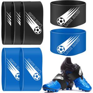 Jecery 10 Pieces Soccer Cleat Lace Cover Soccer Shoe Band Youth Adult Protector Elastic Shoe Laces Rubber Covers