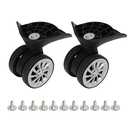 Nylon Swivel Luggage Caster Wheels - 1 Pair, 360 Degree Rotation, Left & Right, 5 Screw Holes