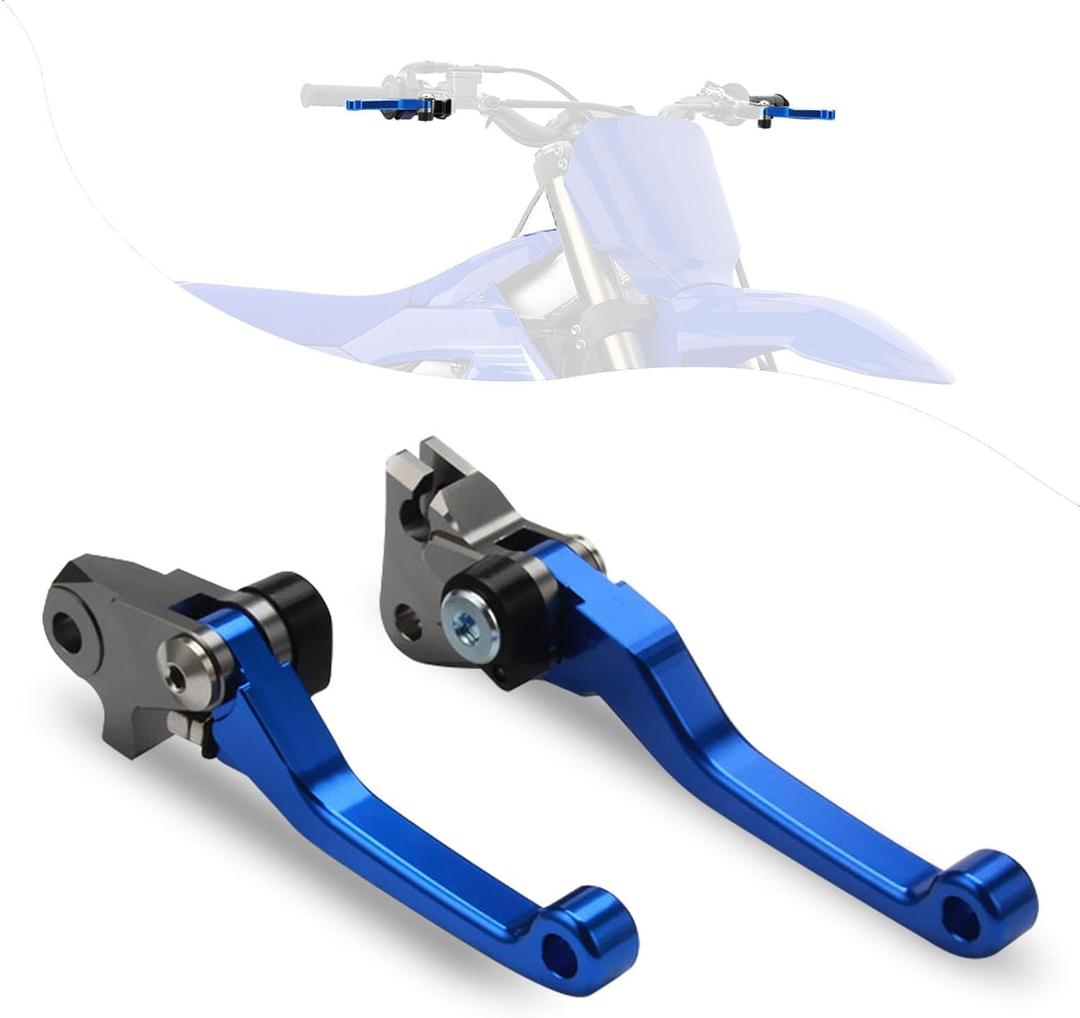 Dirt Bike Clutch Brake Levers,Foldable CNC Breakaway Levers for YZ125 YZ250 15-25/YZ250F 09-25/YZ426F YZ450F 09-25/WR450F 24-25-Blue