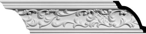 Endurathane Strasbourg Crown Moulding, 3 5/8"H x 3 5/8"P x 5 1/4"F x 94 1/2"L, Factory Primed