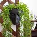 Notakia Face Planter Pot Wall Mounted Outdoor/Indoor Planter with Drainage for Succulents, Cactus, and Small Plants Unique Home Decor Gift for Friends and Family (Black)