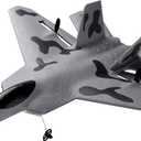 VEVOR RC Plane 2 Channel, Remote Control Airplane 2.4GHZ with 6-Axis Gyro Stabilizer&2 Batteries, F-22 Fighter Aircraft Plane Toy for Adults Kids Beginners Boys Birthday/Xmas Child Gift