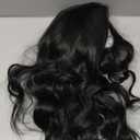 AISI HAIR Black Wig for Women, Long Wavy Lace Hairline Middle Part Synthetic Heat Resistant Wig for Daily Party-26 Inch