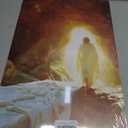 Christian Jesus Wall Art Jesus Leaves the Tomb Canvas Painting Resurrected Savior Leaves the Tomb Posters Prints He Is Risen Pictures for Church Home Bedroom living room Home Wall Decor Framed