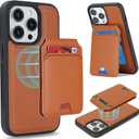 Case for iPhone 13 pro max & iPhone 12 Pro Max Case Wallet magsaf Compatible 2 in 1 Detachable Magnetic with Card Holder Back Cards Slot Leather Shockproof Stand Phone Cover Women Men-Brown