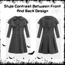 Black Costume Coat for Girls Halloween Cosplay Dress Kids Party Outfit 3-13Y (56 Years)