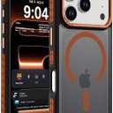 DEERLAMN Strong Magnetic Case for iPhone 17 Pro 6.3-Inch,[Compatible with Magsafe][Military Grade Drop Protection] Translucent Matte Shockproof Protective Phone Cover-Frosted Orange