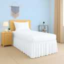 2025 Upgraded Twin XL Dorm Bed Skirt White | 100% Cotton Blend Bed Skirt with 32" Drop for College Dorm Rooms and Extra Long Twin Beds