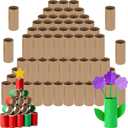 100 Pack Toilet Paper Rolls for Crafts Round Thick Cardboard Tubes Empty Paper Towel Rolls for Crafts Arts 3.7inch x 1.55inch (Brown-100pc)