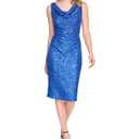 Kensie Women's Sleeveless Cowl Neck Midi Dress, Cobalt Shimmer, Size 4, Cobalt Shimmer 