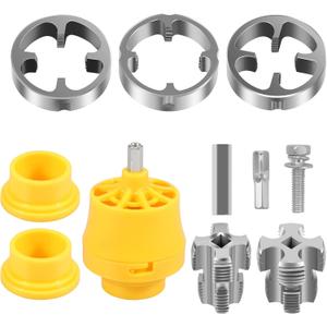 Electric Drill Compatible PVC Pipe Threader Kit with Various Die Sizes PVC Thread Maker Tool for Electric Drill PVC Thread Maker Tool with 3 Dies 1/2", 3/4", 1" Drill Plastic Pipe Tap Die Set(Type3)