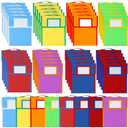 Lincia 32 Pcs Nylon Book Pouch Bags with Stitched Handle and Clear Name Tag Pockets, Book Bags for Kids, Classroom, School, Homework, Protector Store Reading Supplies, 11.8 x 9.8 Inch