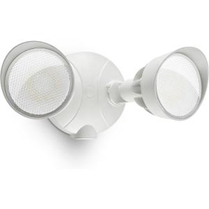 45W 5500LM Outdoor Flood Lights, Dual Head Wall Switch Controlled LED Exterior Flood Light, 5000K Daylight, IP65 Waterproof Hardwired Security Light for Outside Garage Yard (White), 1 Pack