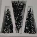 MEETYAMOR Christmas Decorations Indoor, Set of 3 Green Resin Christmas Tree Figurine for Table Decor, Farmhouse Rustic Xmas Decorations for Home, Table, Mantle, Shelf, Living Room