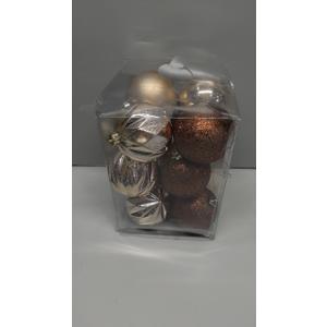 3.15" Champagne Christmas Ball Ornaments 12Pcs for Xmas Tree Shatterproof Christmas Tree Decorations Plastic Hanging Balls Set Wedding House Holiday Party Festival Home Decor