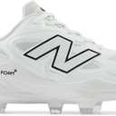 New Balance Women's Fresh Foam Velo V4 Molded Softball Shoe, White/Black, 6 W