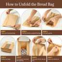 AOZITA 100 Pack Paper Bread Bags with Tin Tie Lock & Clear Window - Large Bakery Bags for Homemade Sourdough Bread, Cookies, Snacks Storage 14"x8.3"x3.5" Includes Seal Stickers