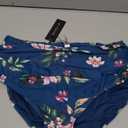 Tempt Me Women's Black High Waisted Bikini Bottom Tummy Control Ruched Bathing Suit Swim Bottom XXS (Blue Flower)
