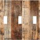 Decorative Light Switch Cover Plate Vintage Forest Sun on Brown Wood Board 3 Gang Wall Plate Switch Plate Covers Triple Toggle Jumbo Electrical Faceplate for Farmhouse Home Decor