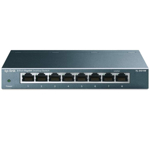 TP-Link 8 Port Gigabit Ethernet Network Switch - Ethernet Splitter | Plug & Play | Fanless | Sturdy Metal w/ Shielded Ports | Traffic Optimization | Unmanaged | Lifetime Protection (TL-SG108)
