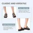 Women's Thick Platform Slide Sandals anti-slip Sole Open Toe Strap Summer Flats Shoes (Black)
