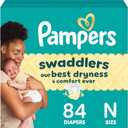 Pampers Swaddlers Diapers, Size 0 (up to 10 lbs), 84 Count, Absorbent, Keeps Baby Dry and Comfortable, Skin Safe Disposable Baby Diaper, N