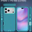 Aliruke for iPhone 17 Pro Max Case with Port Cover, Rubber Matte, Teal