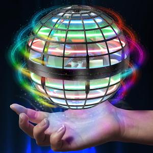 AMERFIST 2025 Flying Orb Ball Toy,Cosmic Globe Boomerang Hover Ball Galactic Fidget Spinner, Hand Drone Orbit, Cool Toys Gift for 6 7 8 9 10+ Year Old Boys Girls Teens Outdoor Toys(Black)