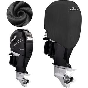 Fuprosico 1200D Boat Motor Cover, Custom Fit Outboard Engine Cover Compatible with Mercury 200-400HP VERADO -6 CYL 2.6L 2005-2025,100% Waterproof with Soft Lining,Marine Grade,Black