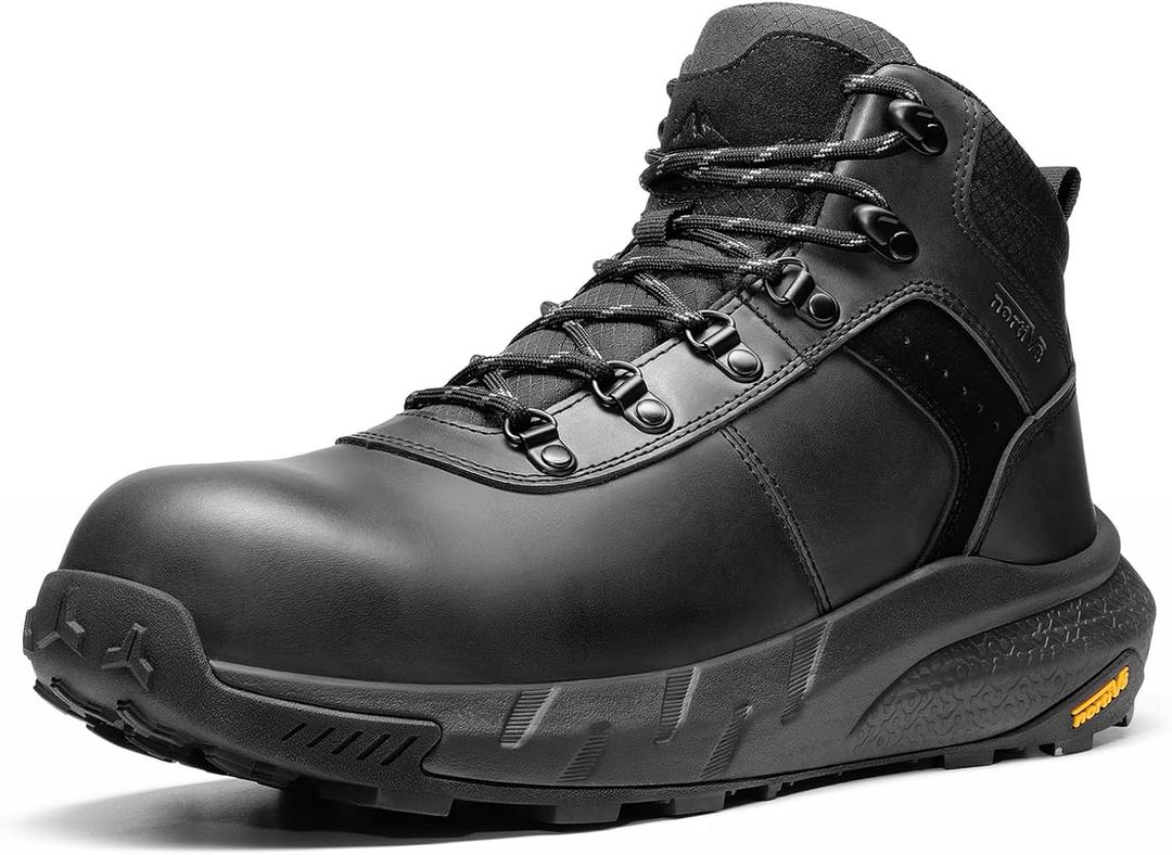 NORTIV 8 Composite Toe Boots for Men Work Boots Anti-Fatigue Waterproof Lightweight Non-Slip ASTM F2412-24 for Warehouse Construction DriftShield-nano, US 7