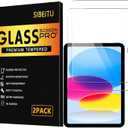 SIBEITU 2 Pack Screen Protector for iPad 11th A16 2025 & 10th Generation 10.9 Inch 2022, HD Clear 9H Hardness Tempered Glass Film Compatible with iPad 11/10 Gen, Scratch Resistent, Touch Sensitive