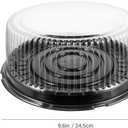 BESTOYARD 10 Pack 8 Inch Plastic Cake Container with High Dome Lid Disposable Round Boxes for Cheesecake Ring Cake Catering Carrier Bakery Packaging Supplies Black Base