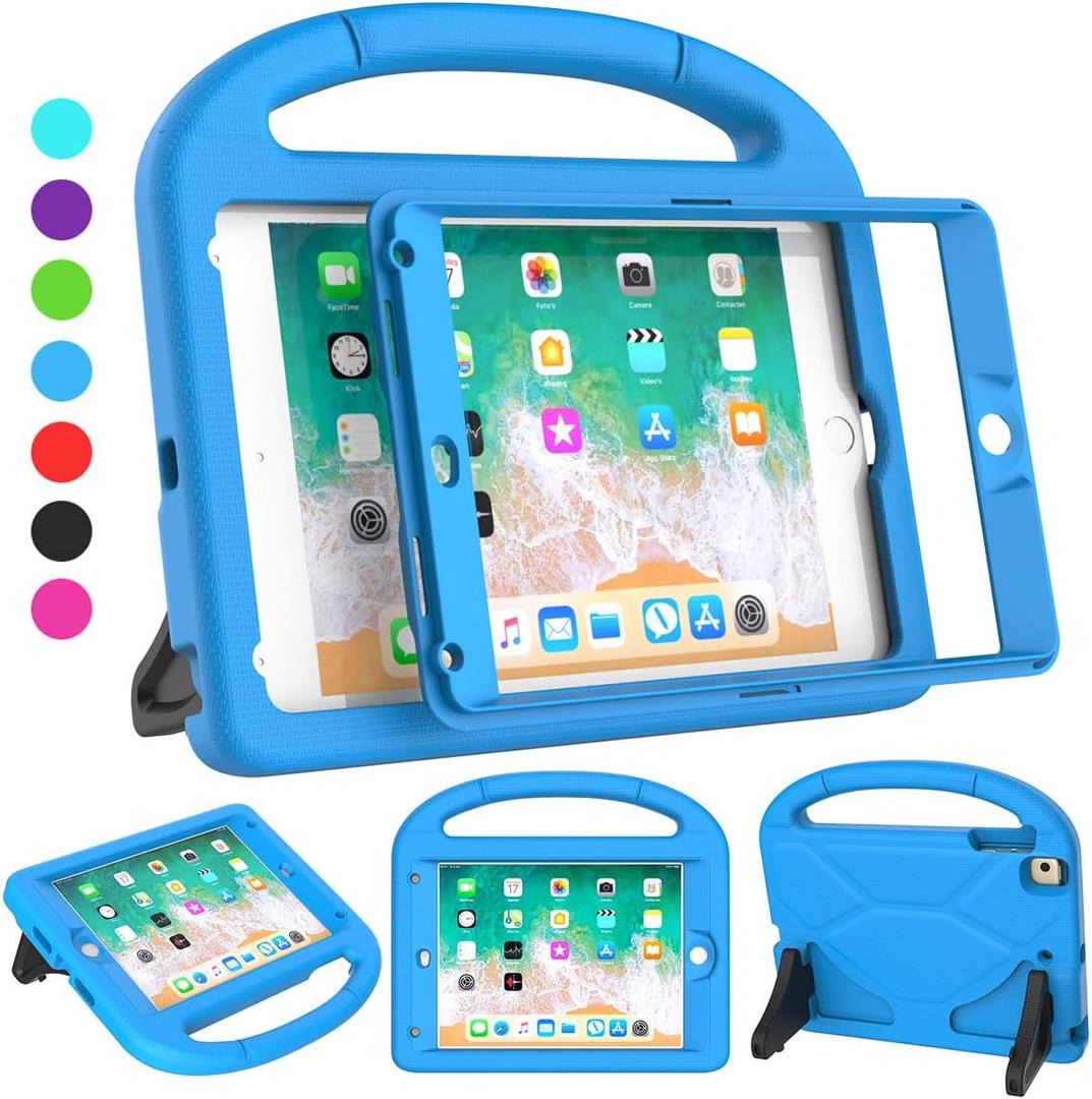 SUPLIK Kids Case for iPad mini 4/5 (7.9"), Built-in Screen Protector Durable Shockproof Protective Cover with Handle Stand for 7.9 inch Apple iPad mini 4th/5th Generation, Blue