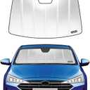 Pigenius Windshield Sun Shade for Hyundai Elantra 2017-2020 with Rearview Mirror Mounted Camera. Reflective Aluminum Film Front Window Sunshade - BLAZBLOCK