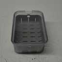iDesign Recycled Plastic Crisp Produce Storage Containers with Lid and Colander Basket Designed to Keep Food Fresh Longer, 8.32 x 6.32 x 3.76, Clear/Gray