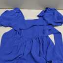 Arshiner Girls Summer Dress Tie Back Short Sleeve Square Neck Tiered Midi Casual Dresses with Pockets (Blue, L)