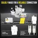 AMPCOM CAT6 RJ45 Keystone Jack - Reusable UTP Ethernet Wall Jack with Adjustable Ratchet Lock Design, No Tool and Zip Tie Required - 50u Gold Plated - White (12-Pack)