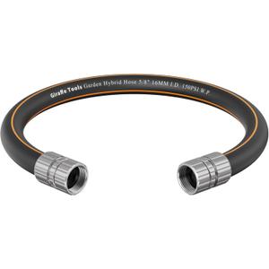 Giraffe Tools Leader Hose 5ft x 5/8", Customizable Rubber Hose, Female to Female Hose, Short Garden Hose Heavy Duty, No Kink, Flexible, Leakproof Water Hose, 600 Burst PSI