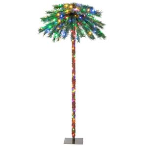6FT Pre-Lit Artificial Tropical Christmas Palm Tree w/ 210 Multi-Color Lights